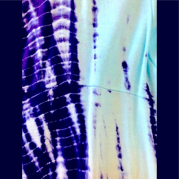 Free people tie-dye chain detail tunic top a butterfly sleeve Jersey knit M - Picture 9 of 13